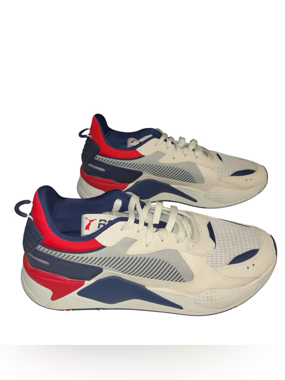 PUMA Mens Size 12 RS-X Hard Drive White Peacoat Red 369818-03